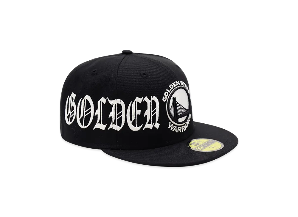 NEW ERA x THE CAP 59Fifty Black Letter II Golden State Warriors "Black"