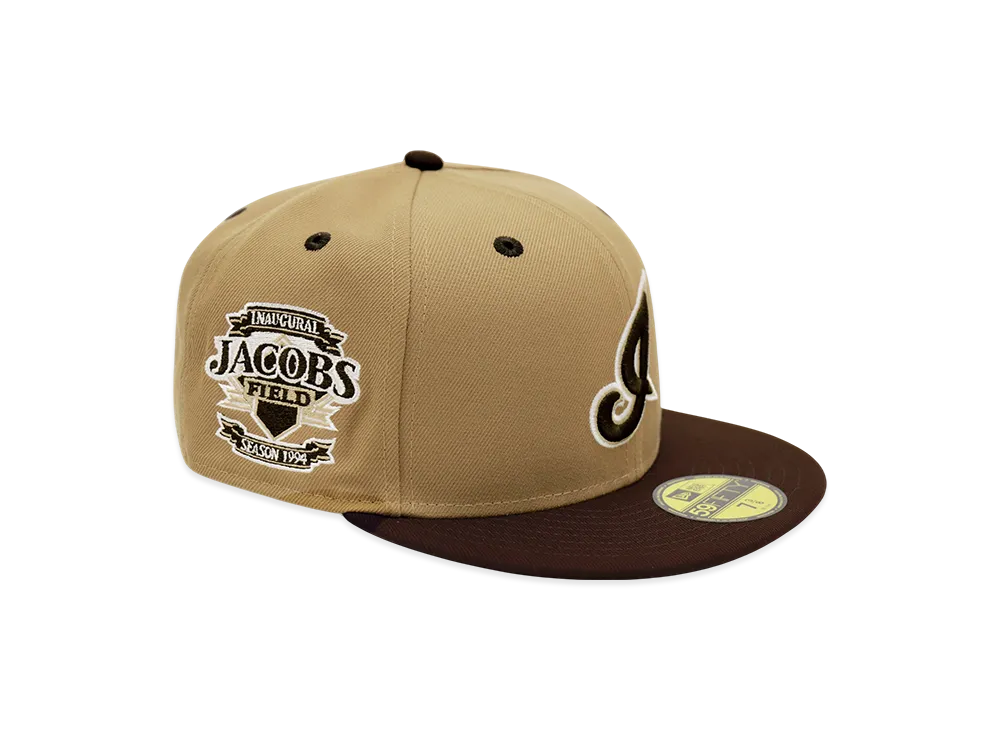 NEW ERA x THE CAP 59Fifty The Blues Cleveland Indians "Black/Beige"