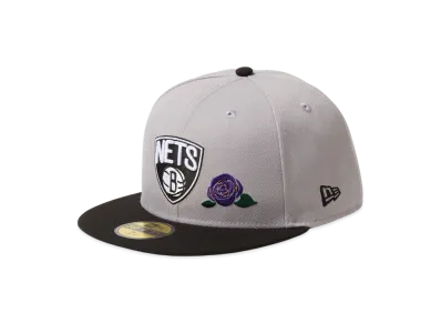 New Era 59Fifty With Rose Brooklyn Nets "Grey/Black"