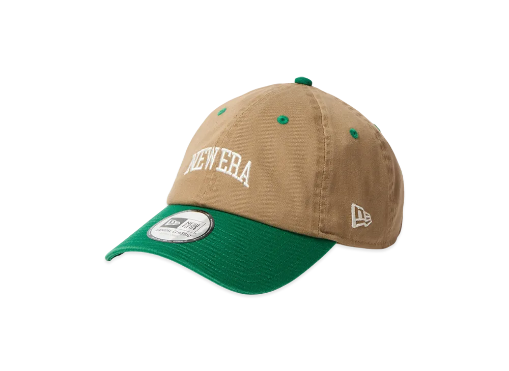 New Era Casual Classic College Logo College Logo "Khaki/Kelly Green"