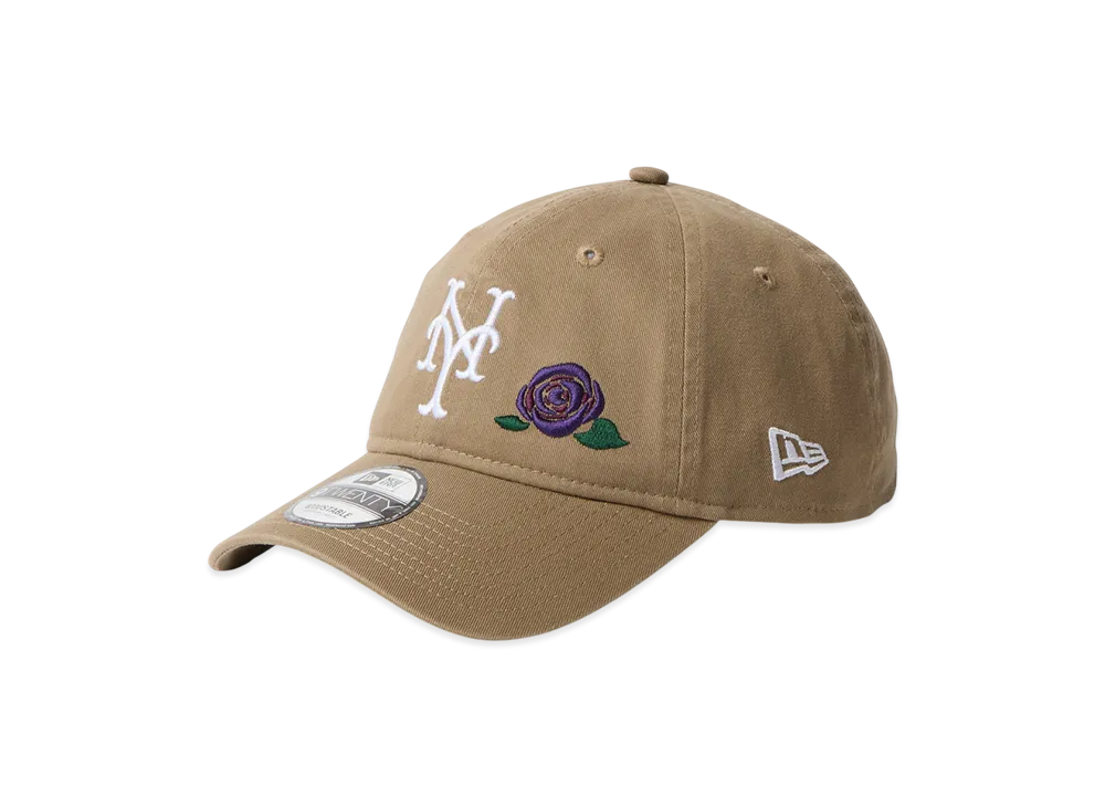 New Era 9Twenty Cross Strap With Rose New York Mets "British Khaki"