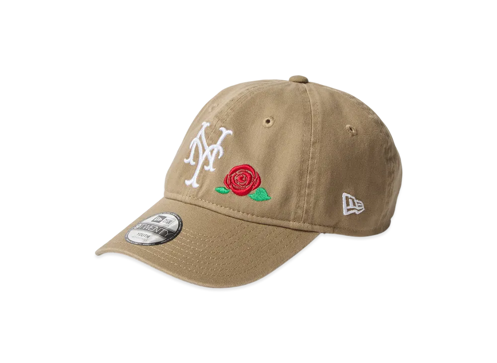 New Era Kids Youth 9Twenty Rose Embroidery New York Mets "British Khaki"
