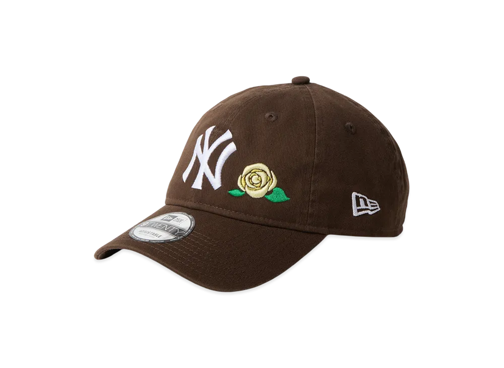 New Era 9Twenty Cross Strap With Rose New York Yankees "Walnut"