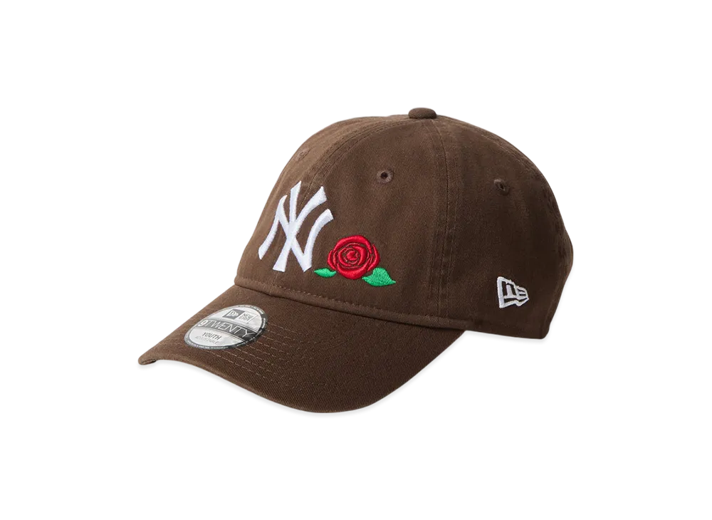 New Era Kids Youth 9Twenty Rose Embroidery New York Yankees "Walnut"
