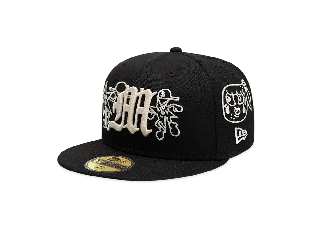 NEW ERA x MORA 59FIFTY Lo Mismo de Siempre All-Over "Black/Beige"