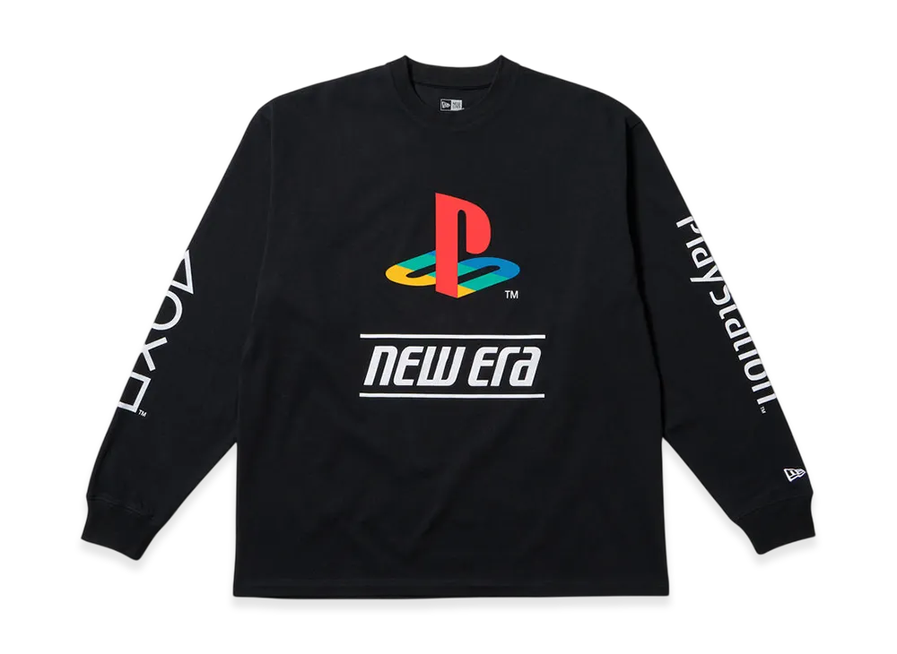 NEW ERA x PlayStation Family Mark New Era Logo Oversized Cotton L/S T-Shirt "Black"