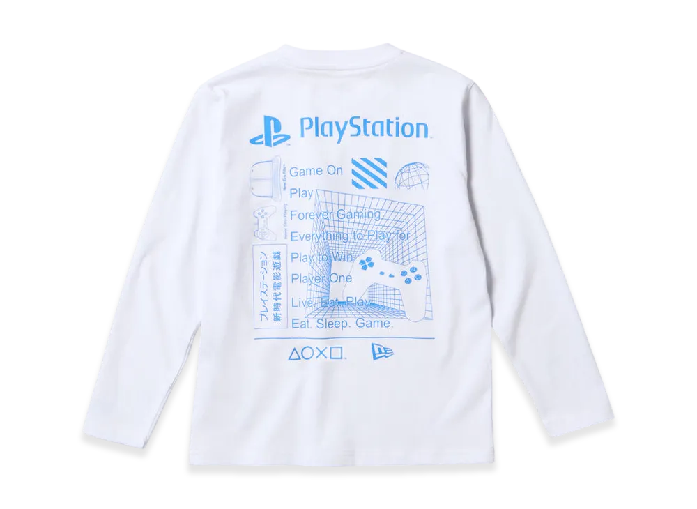 NEW ERA x PlayStation Youth Cotton Slogan L/S T-Shirt Kids "White"