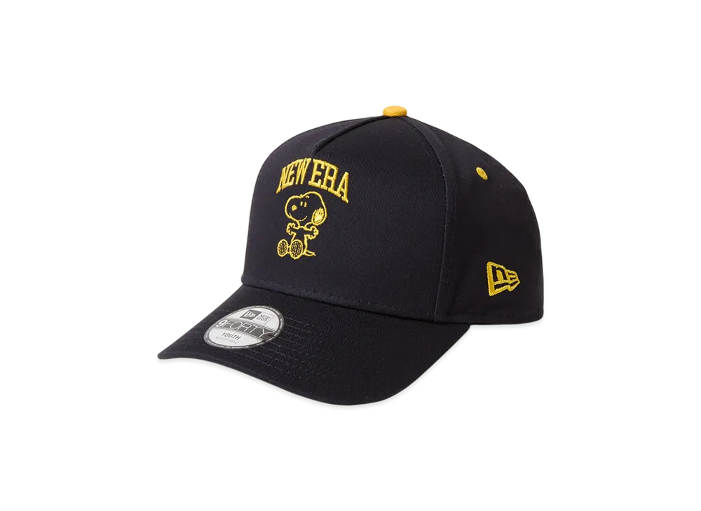 NEW ERA x PEANUTS Youth 9FORTY A-Frame College Logo Kids "Navy"