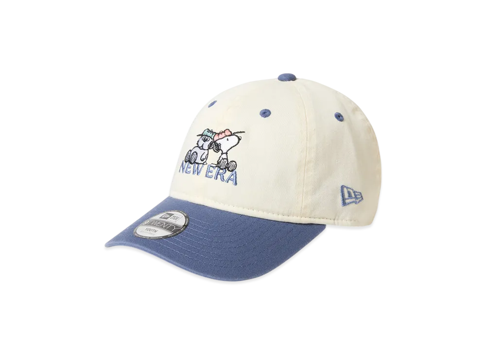 NEW ERA x PEANUTS Youth 9TWENTY Snoopy Olaf Spike Kids "Chrome White/Slate"