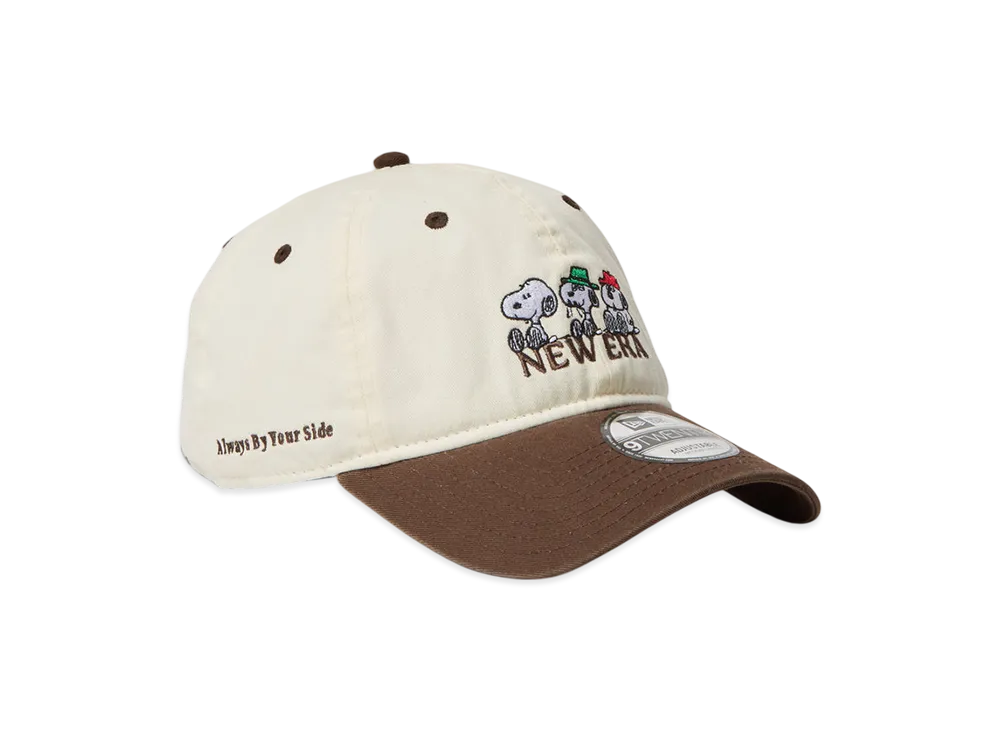 NEW ERA x PEANUTS 9TWENTY Snoopy with Bro "Chrome White/Walnut"