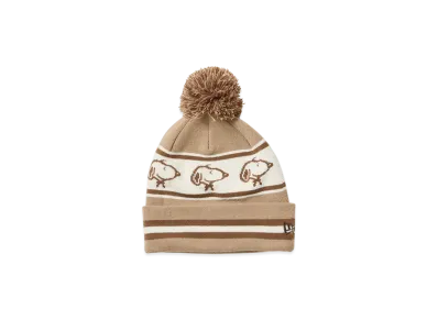NEW ERA x PEANUTS Pom-Pon Knit Snoopy Jacquard "Beige/Walnut/Off White"