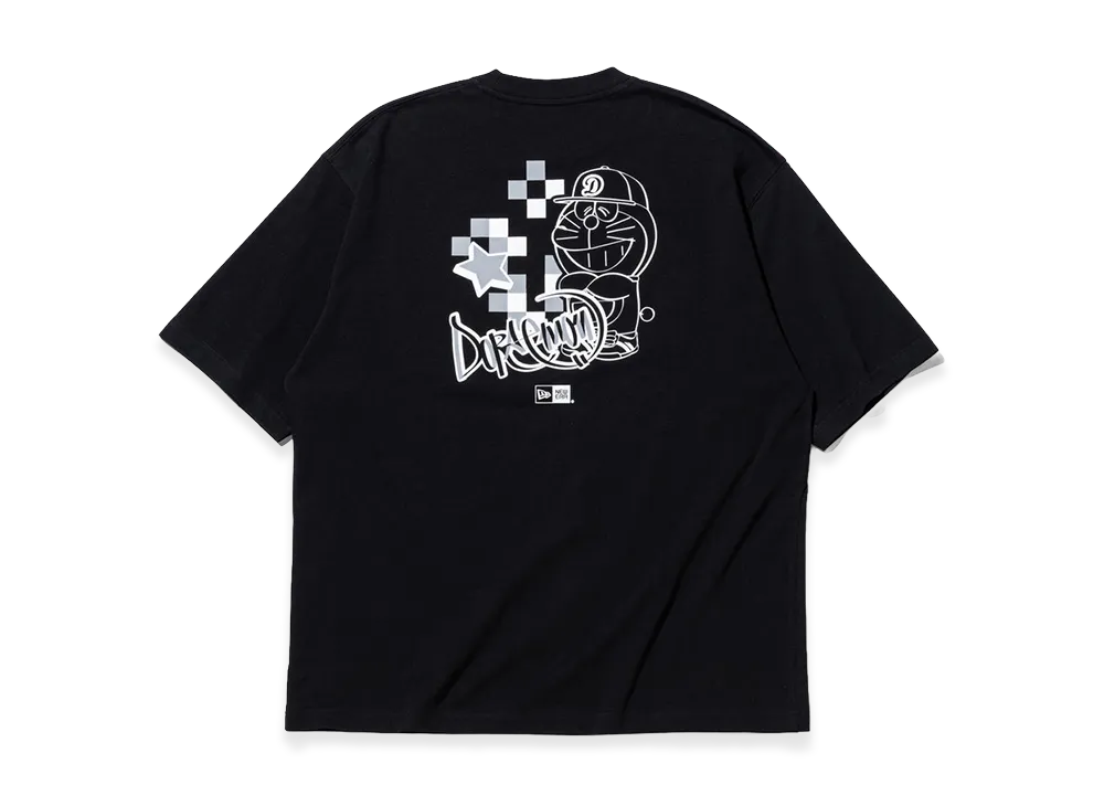 NEW ERA x Doraemon Short Sleeve Oversized Cotton T-Shirt Doraemon Graffiti "Black"
