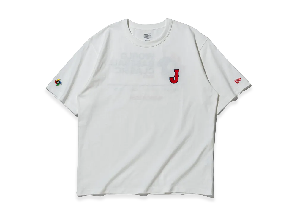 NEW ERA Short Sleeve Washed Cotton T-Shirt World Baseball Classic Wbc Logo "Off White"