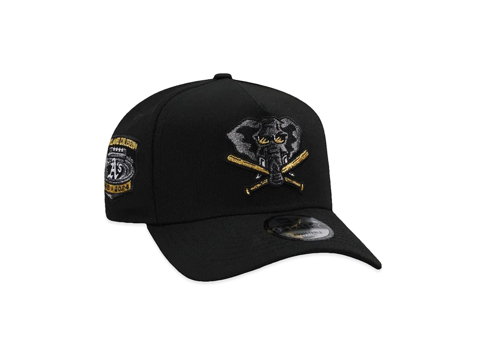 ニューエラ x MLB オークランドアスレチックス コリジアム ブラックプライムエディション 9フォーティ Aフレーム スナップバックキャップ "ブラック"