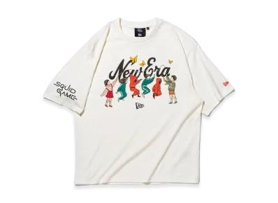 NEW ERA Oversized Cotton T-Shirt Squid Game Old Logo "White"