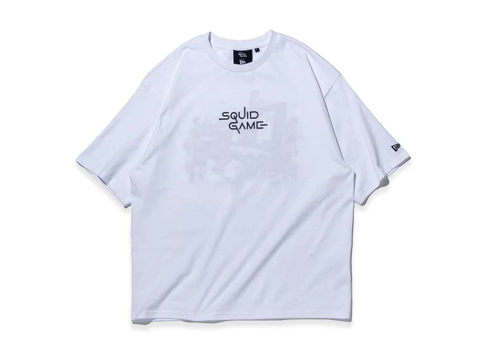 NEW ERA Oversized Cotton T-Shirt Squid Game Flag Logo "Gray"