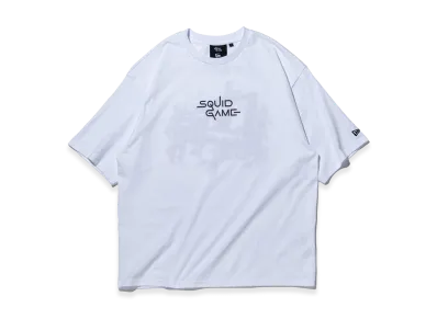 NEW ERA Oversized Cotton T-Shirt Squid Game Flag Logo "Gray"