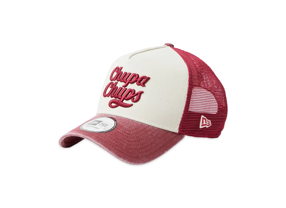 NEW ERA 9Forty A-Frame Trucker Chupa Chups Italian Wash "Scarlet/Chrome"