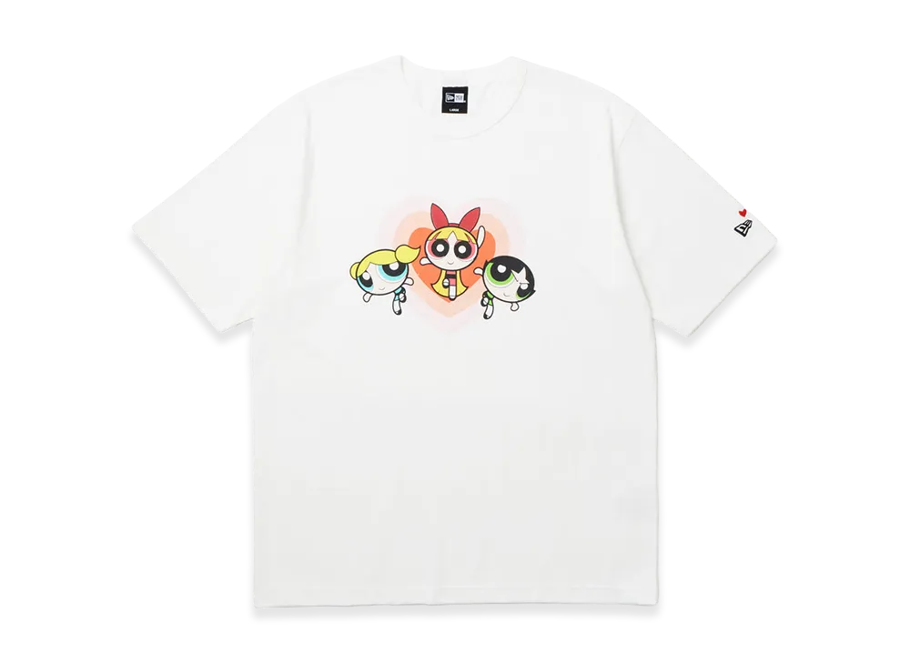 NEW ERA S/S Washed Cotton T-Shirt The Powerpuff Girls Heart "Off White"