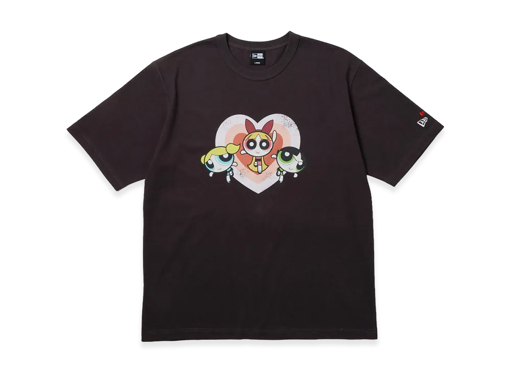 NEW ERA S/S Washed Cotton T-Shirt The Powerpuff Girls Heart "Ink Black"