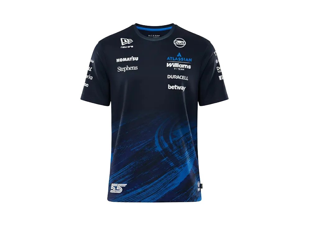 NEW ERA Short Sleeve Tech T-Shirt Atlassian Williams F1 Team Carlos Sainz 55 "Navy"