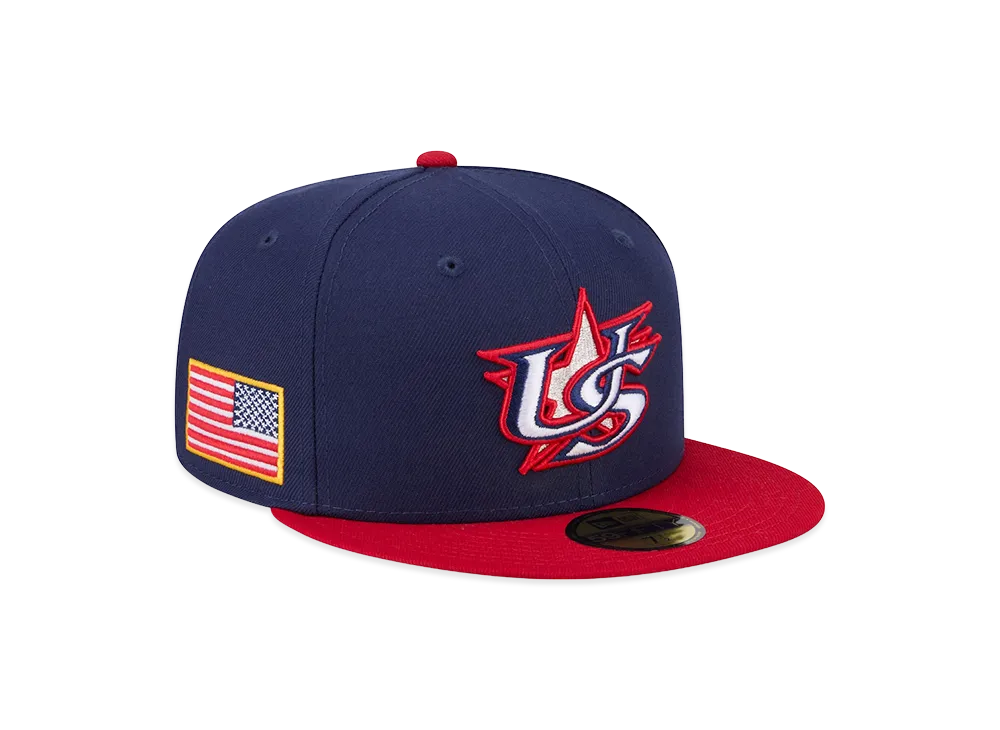 NEW ERA USA Baseball 2026WBC World Baseball Classic 59Fifty Fitted Hat "Navy/Red"