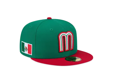 NEW ERA Mexico Baseball 2026WBC World Baseball Classic 59Fifty Fitted Hat "Green/Red"
