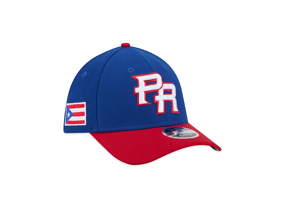NEW ERA Puerto Rico Baseball 2026WBC World Baseball Classic M-Crown 39Thirty Flex Hat "Blue/Red"