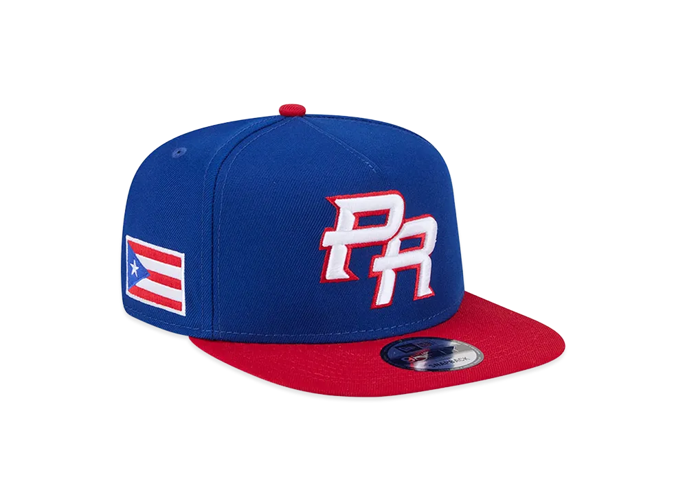 NEW ERA Puerto Rico Baseball 2026WBC World Baseball Classic 9Fifty A-Frame Snapback Hat "Blue/Red"