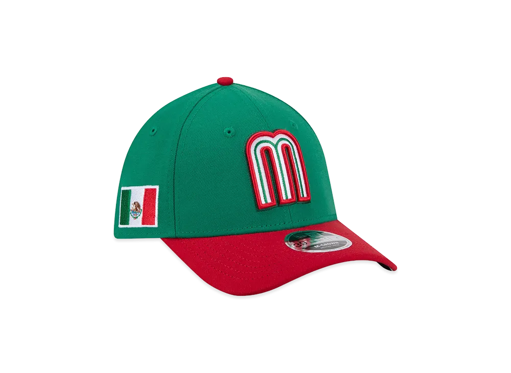 NEW ERA Mexico Baseball 2026WBC World Baseball Classic M-Crown 39Thirty Flex Hat "Green/Red"