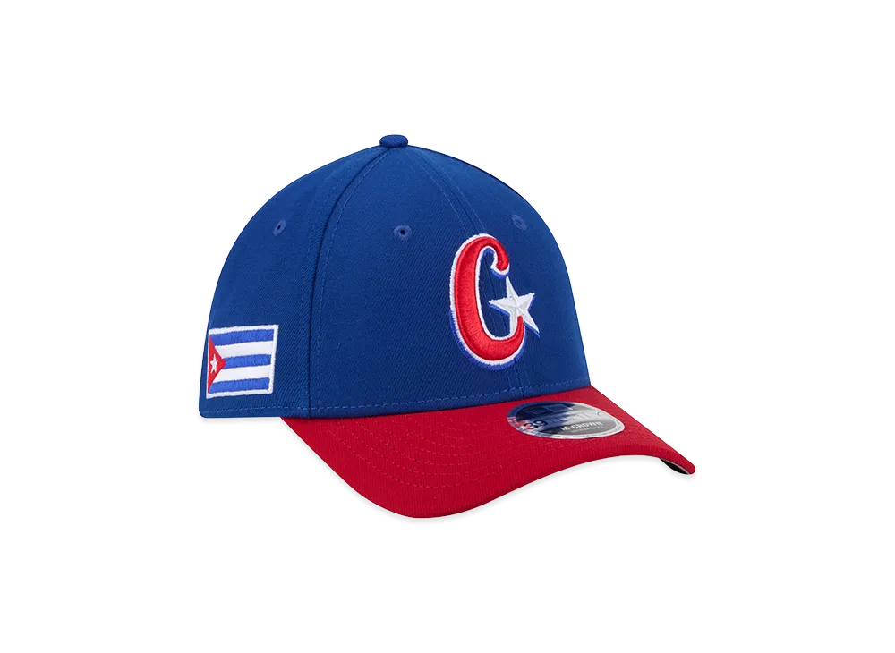 NEW ERA Cuba Baseball 2026WBC World Baseball Classic M-Crown 39Thirty Flex Hat "Blue/Red"