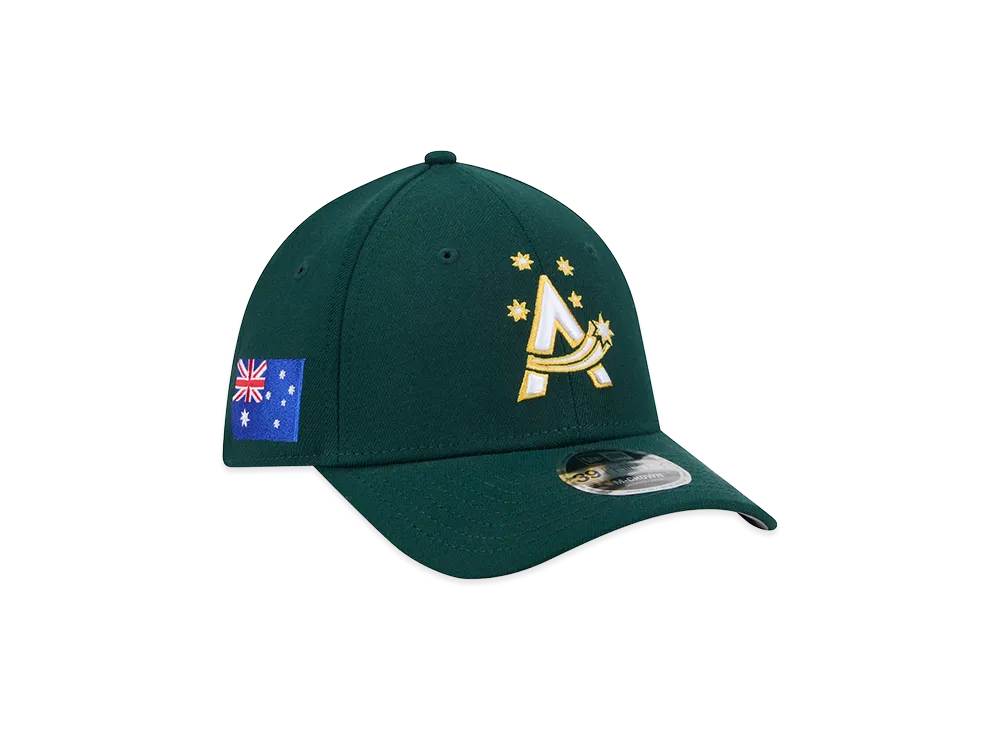 NEW ERA Australia Baseball 2026WBC World Baseball Classic M-Crown 39Thirty Flex Hat "Dark Green"