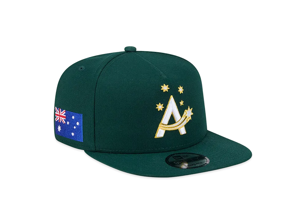 NEW ERA Australia Baseball 2026WBC World Baseball Classic 9Fifty A-Frame Snapback Hat "Dark Green"