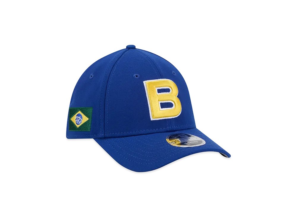 NEW ERA Brazil Baseball 2026WBC World Baseball Classic M-Crown 39Thirty Flex Hat "Blue"