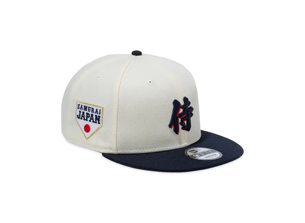 NEW ERA x THE CAP 9Fifty World Baseball Classic SAMURAI Kanji "Chrome White/Navy"