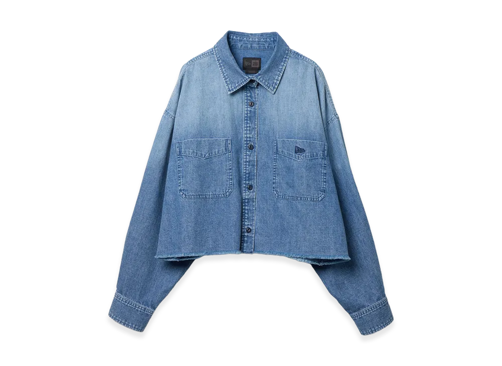 NEW ERA Women's Long Sleeve Cropped Denim Shirt Black Label SS26 "Washed Denim"