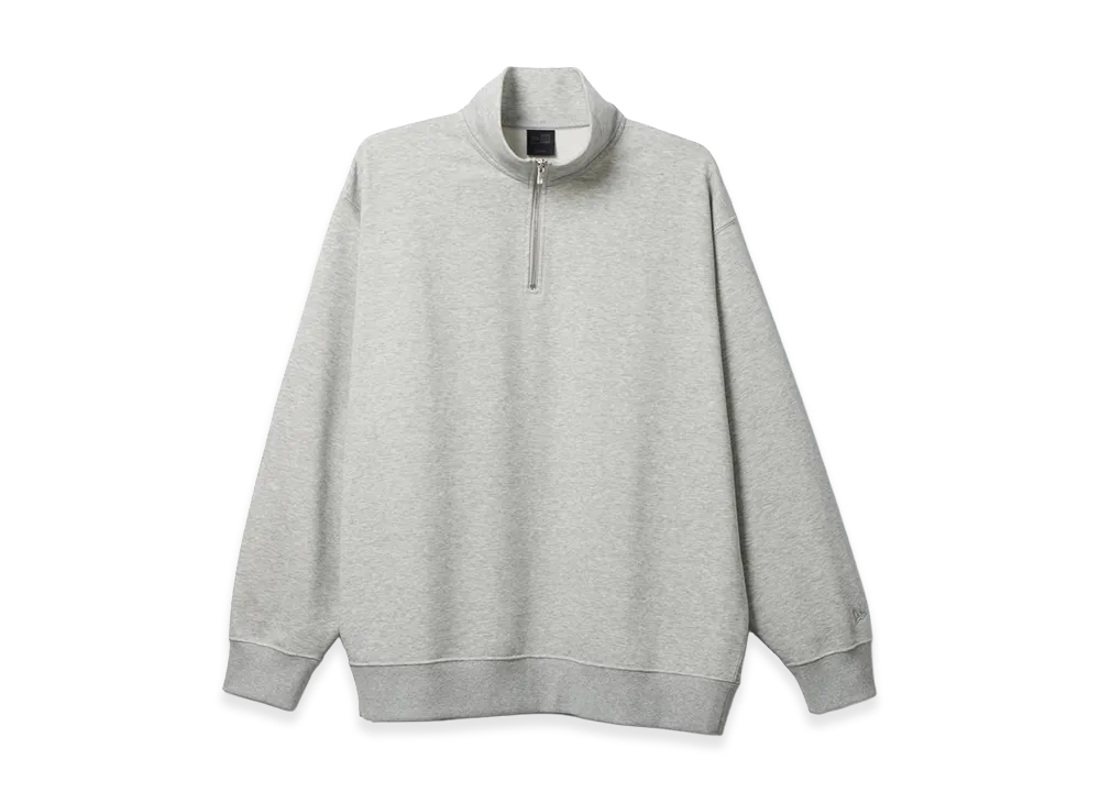 NEW ERA French Terry Sweat Half Zip Black Label SS26 "Light Grey"