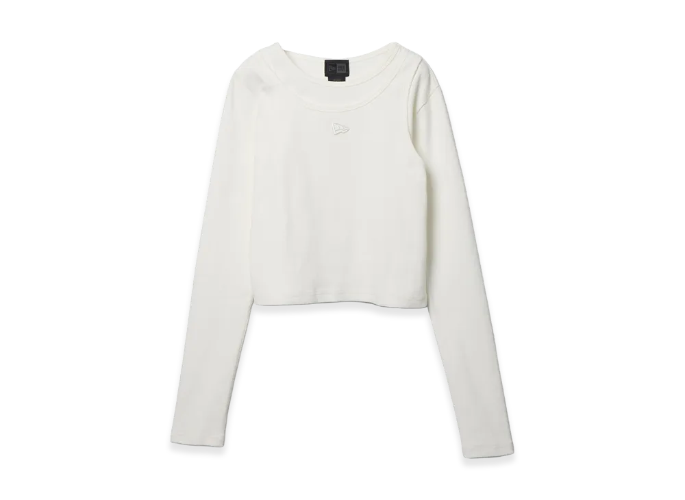 NEW ERA Women's Long Sleeve Layered Rib T-shirt Black Label SS26 "White"