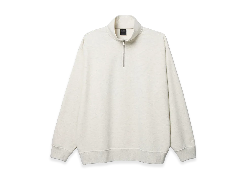 NEW ERA French Terry Sweat Half Zip Black Label SS26 "Oatmeal"