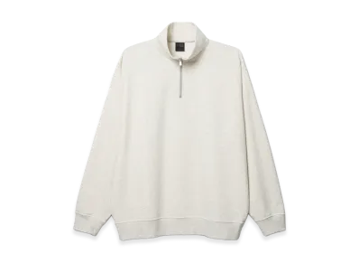 NEW ERA French Terry Sweat Half Zip Black Label SS26 "Oatmeal"