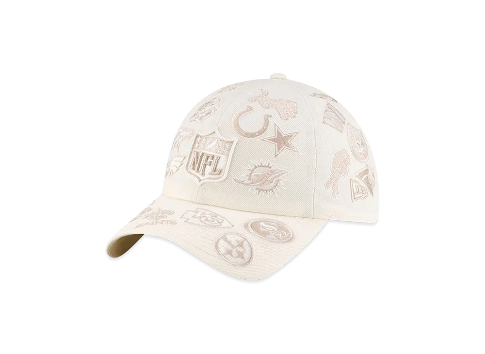 NEW ERA x NFL x Bad Bunny Casual Classic All Over Logos "Chrome White"