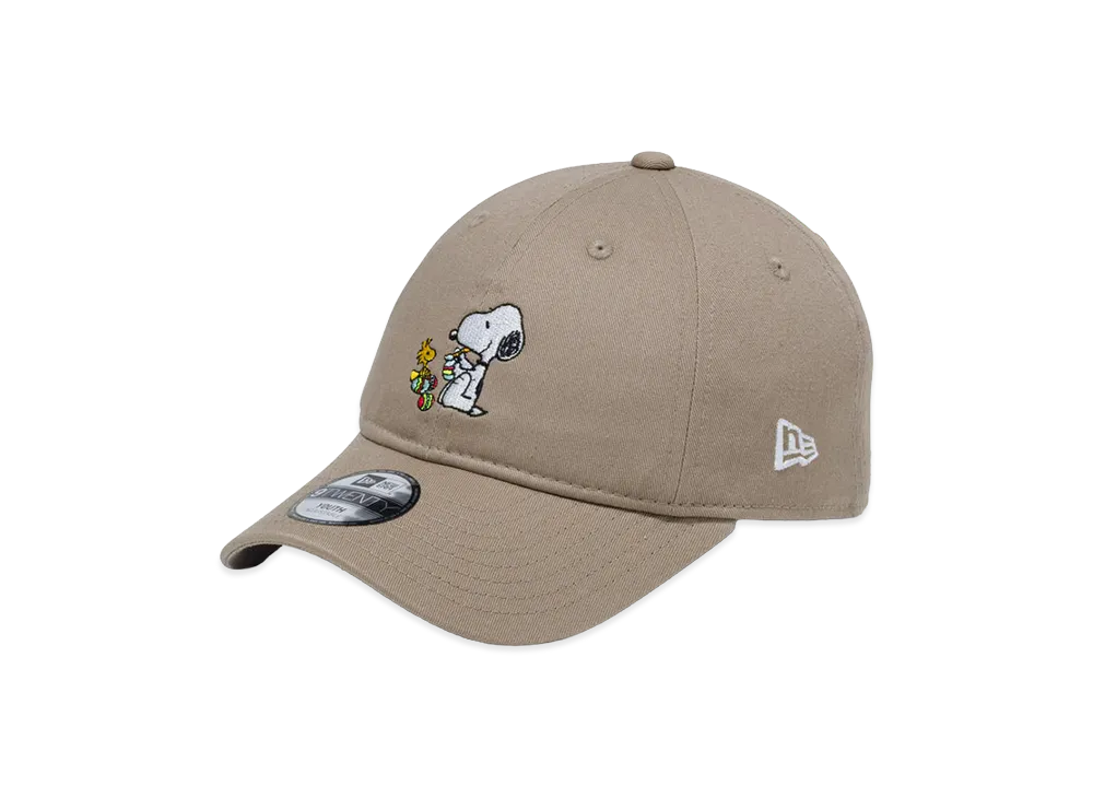 NEW ERA x PEANUTS Kids Youth 9Twenty Easter Snoopy Woodstock "Ash Brown"