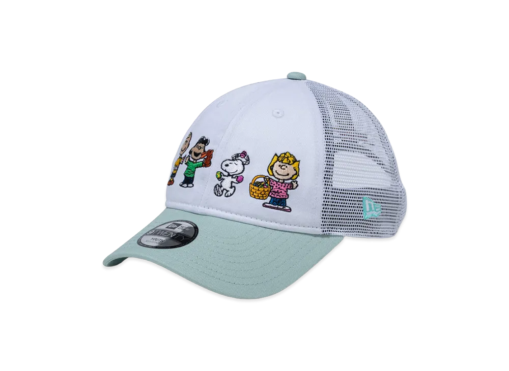 NEW ERA x PEANUTS Kids Youth 9Twenty Trucker Easter "White/Soft Lavender"