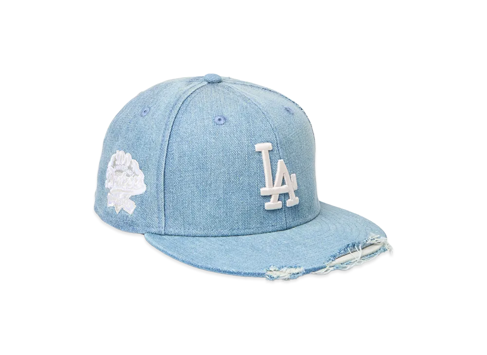 NEW ERA 59Fifty MLB Damaged Denim Los Angeles Dodgers "Navy"