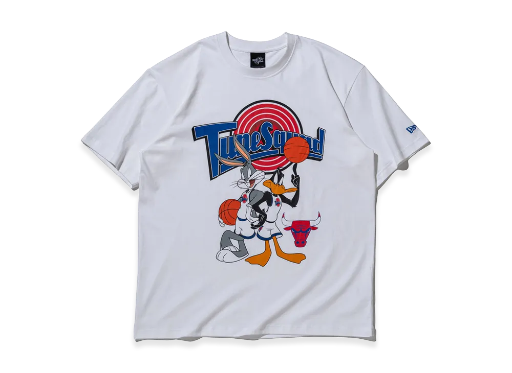 NEW ERA Short Sleeve Oversized Cotton T-Shirt Space Jam2 A New Legacy Tune Squad Chicago Bulls "White"
