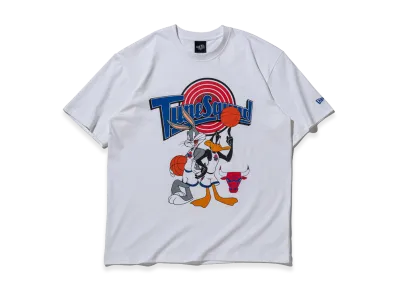 NEW ERA Short Sleeve Oversized Cotton T-Shirt Space Jam2 A New Legacy Tune Squad Chicago Bulls "White"