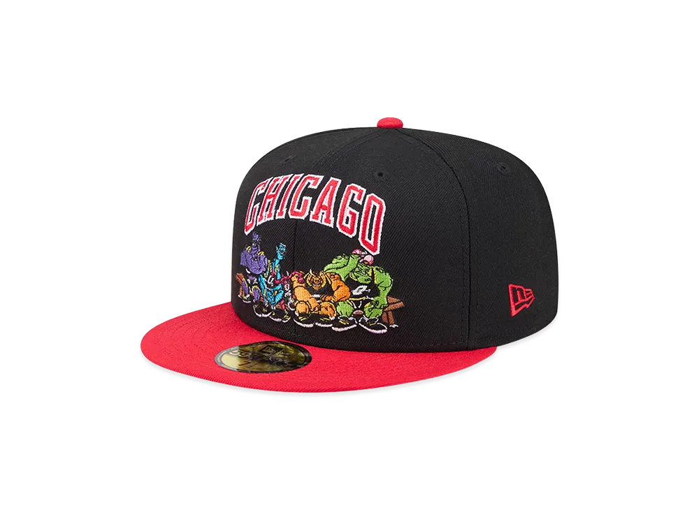 ニューエラ 59フィフティ スペースジャム シカゴブルズ モンスターズ "ブラック/スカーレット"