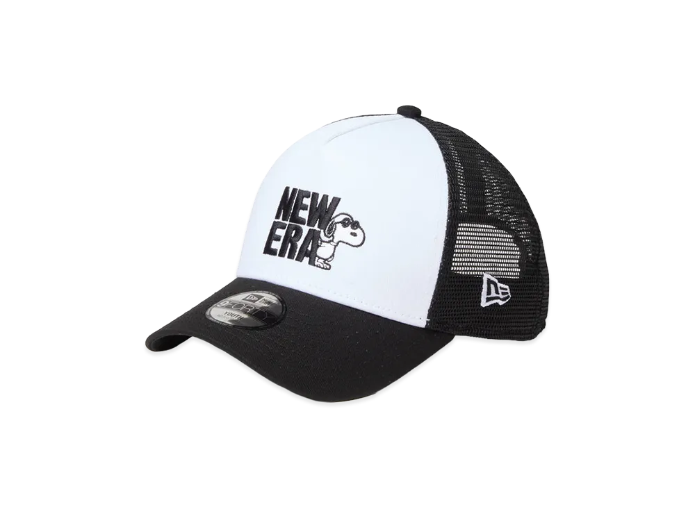 NEW ERA Kids Youth 9Forty A-Frame Trucker Vintage Peanuts Peanuts Joe Cool "Black/White"