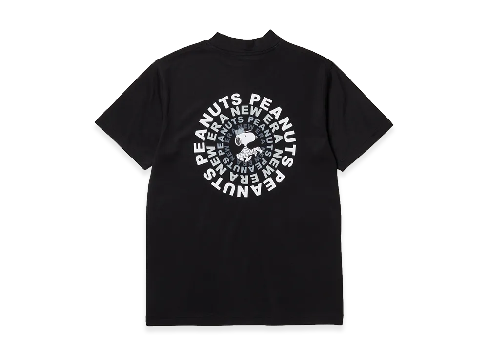NEW ERA Golf Short Sleeve Mid Neck T-Shirt Vintage Peanuts Peanuts Golf Circle Logo "Black"