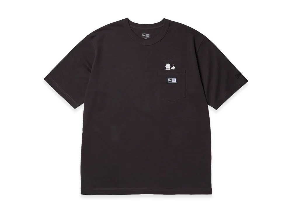 NEW ERA Short Sleeve Washed Cotton Pocket T-Shirt Vintage Peanuts Peanuts "Charcoal Black"